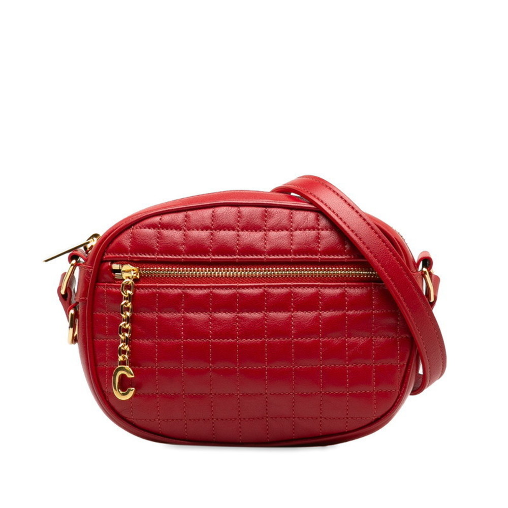 Celine Small Camera Shoulder Bag Leather Red